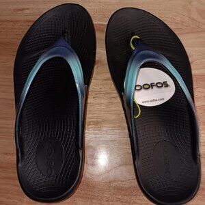 Oofos OOLALA LUXE Atlantis Women’s 7 Slide on Sandals Flip Flop Thong # 1401